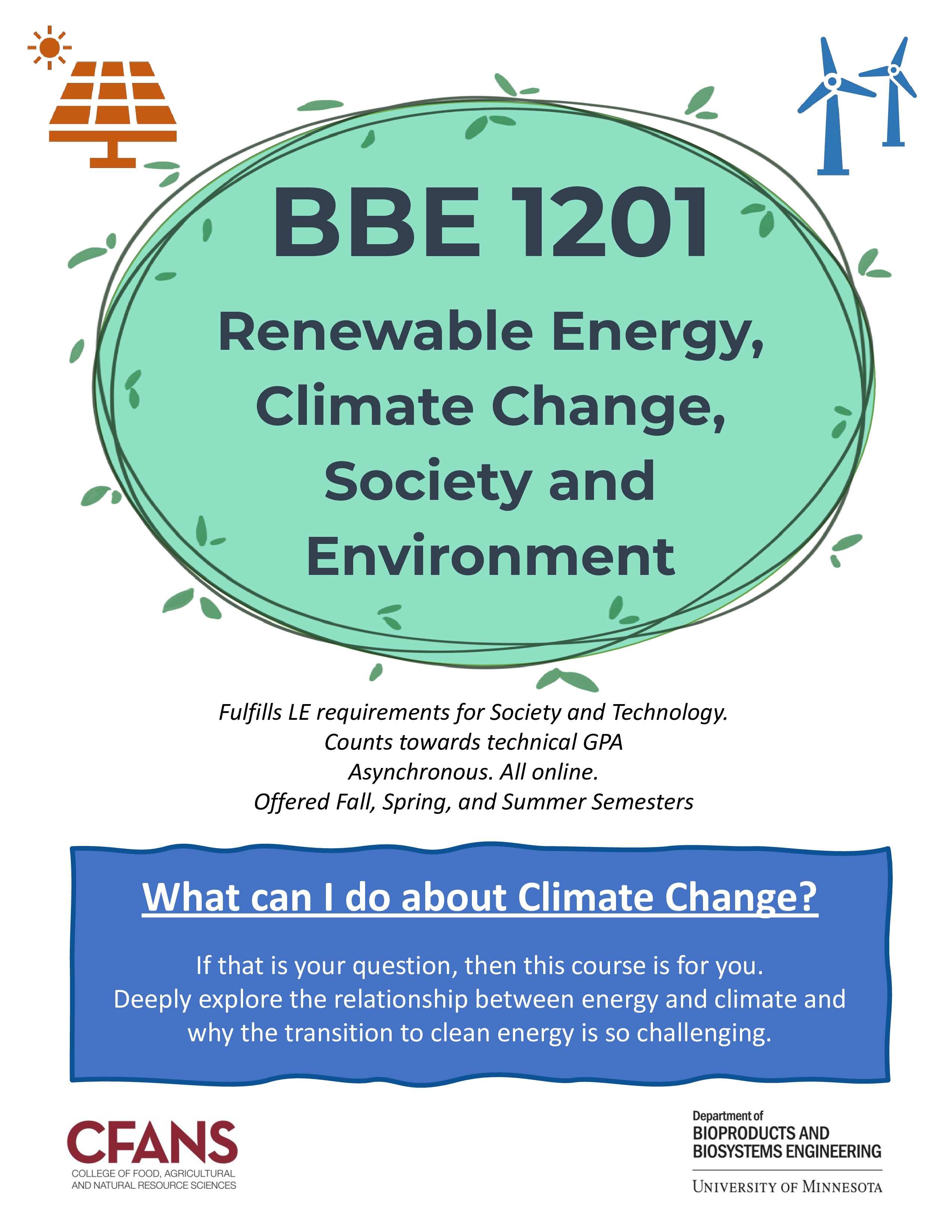 BBE1202: Renewable Energy, Climate Change, Society and Environment